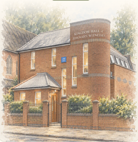 Watercolour of the Kingdom Hall