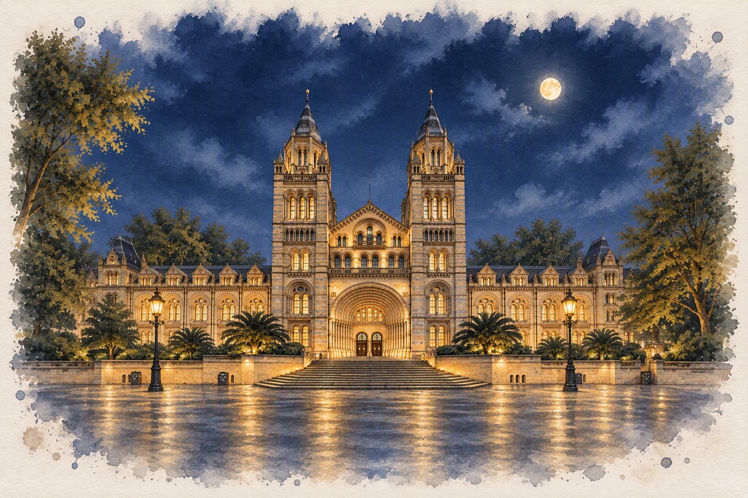 Watercolour of the Natural History Museum